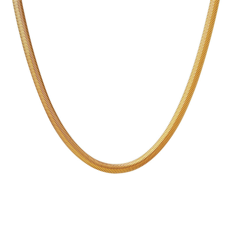 Geometric Gold Plated Snake Chain Necklace