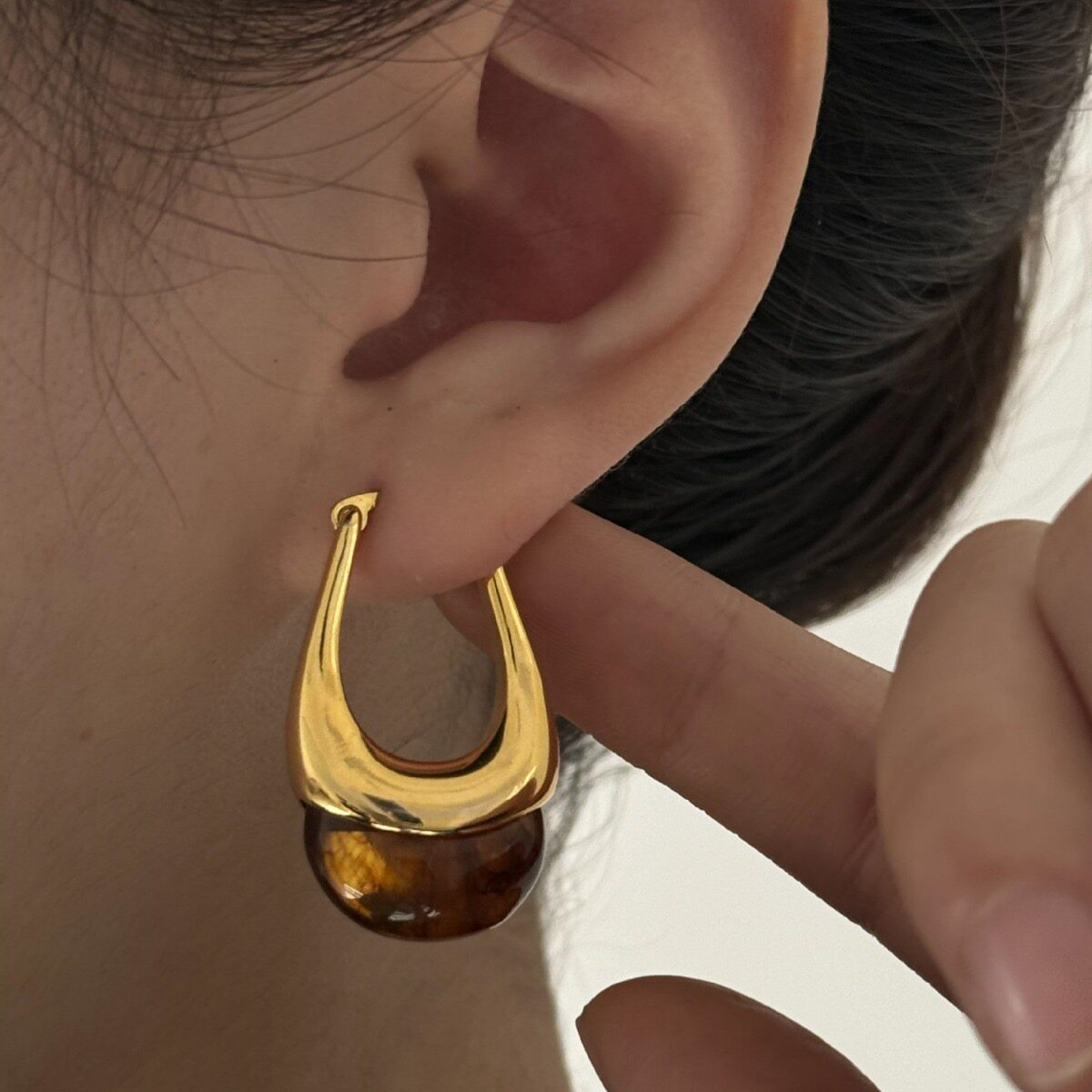 Sculptural Two-Tone Drop Earrings
