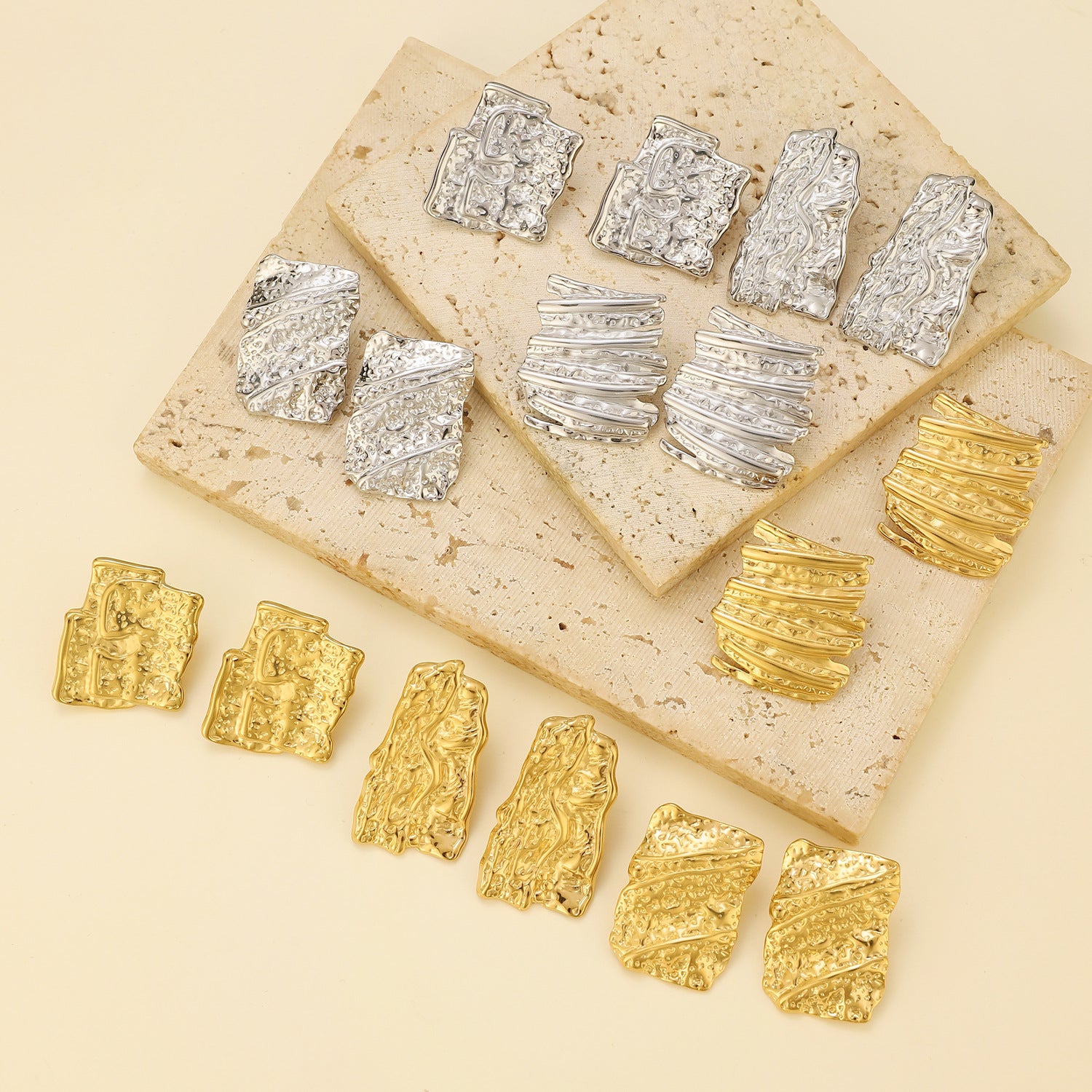 Personality Pleated Irregular Earrings