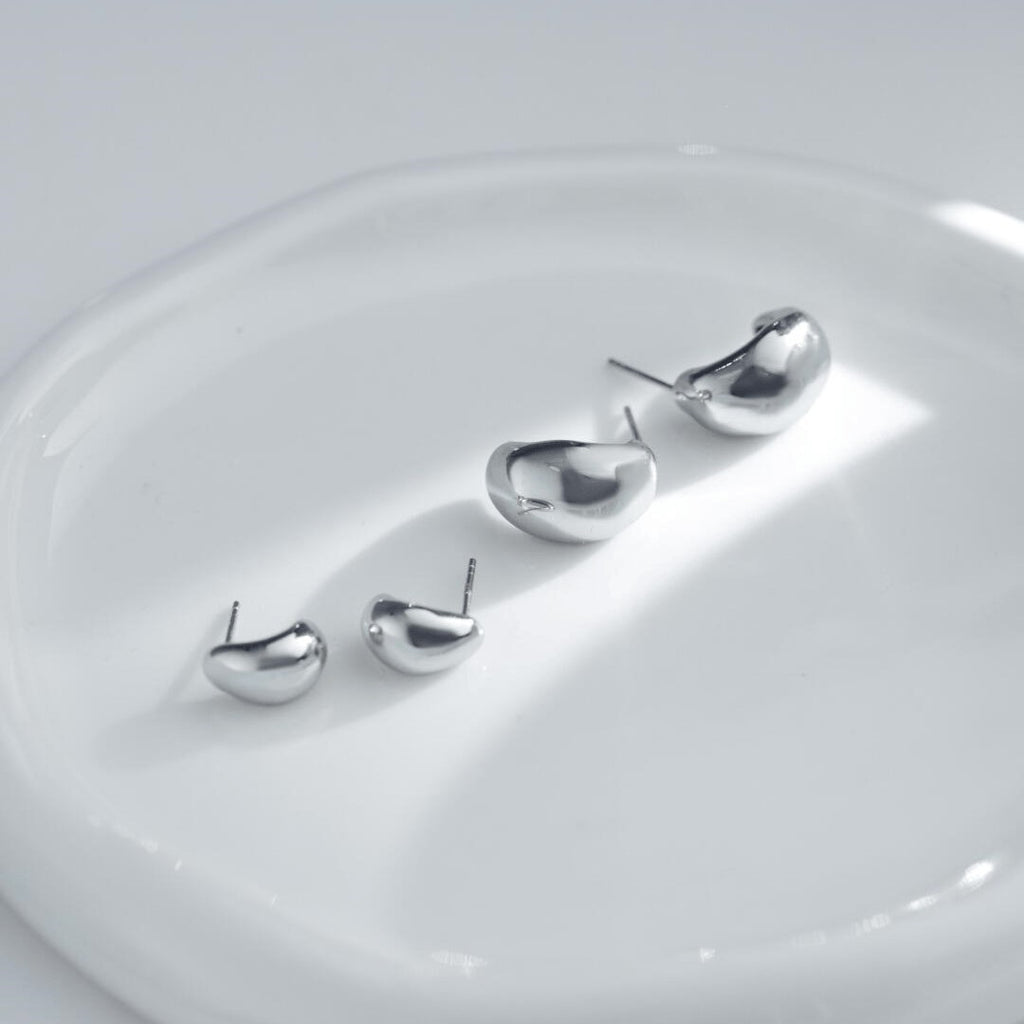 Minimalist Geometric Bean Earrings