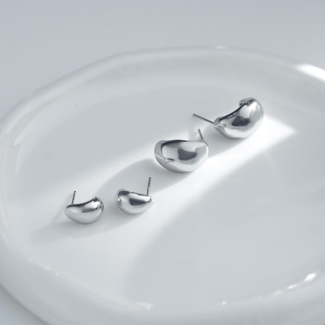 Minimalist Geometric Bean Earrings