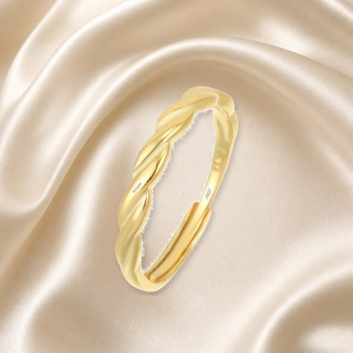 Minimalist Twist Silver Ring Adjustable Finger Jewelry